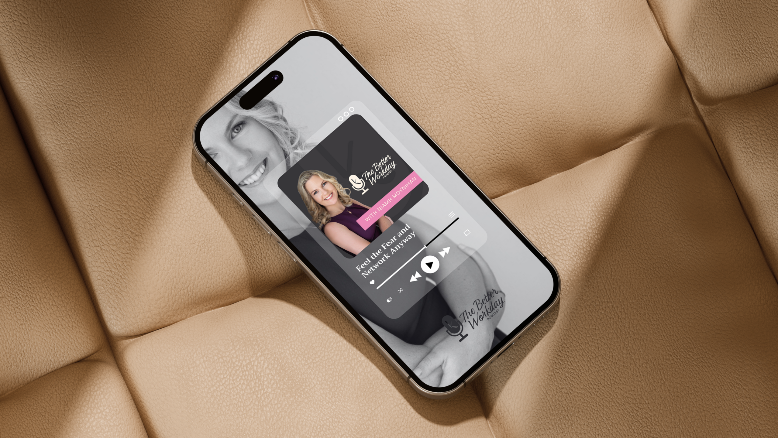 Podcast cover on mobile device